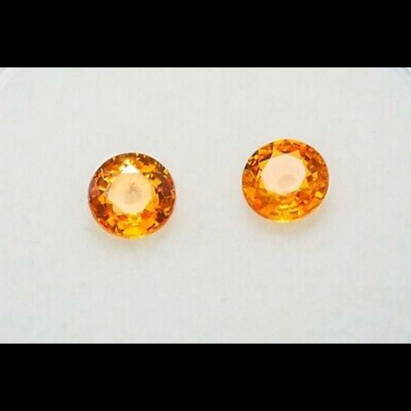 Loose cut orange sapphires. - Picture 2 of 3